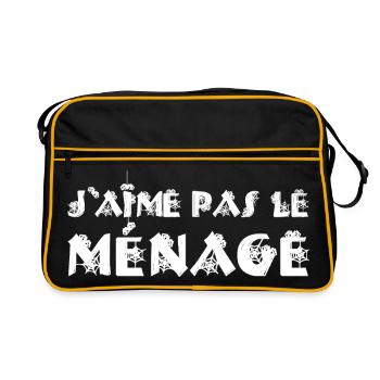 J'AIME PAS LE MÉNAGE !  - Sac Retro - noir/or - Devant
