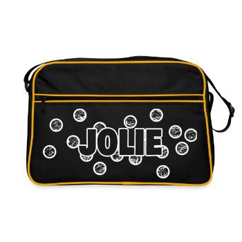 Jolie font with polka dot frame - Retro Bag - black/gold - Front