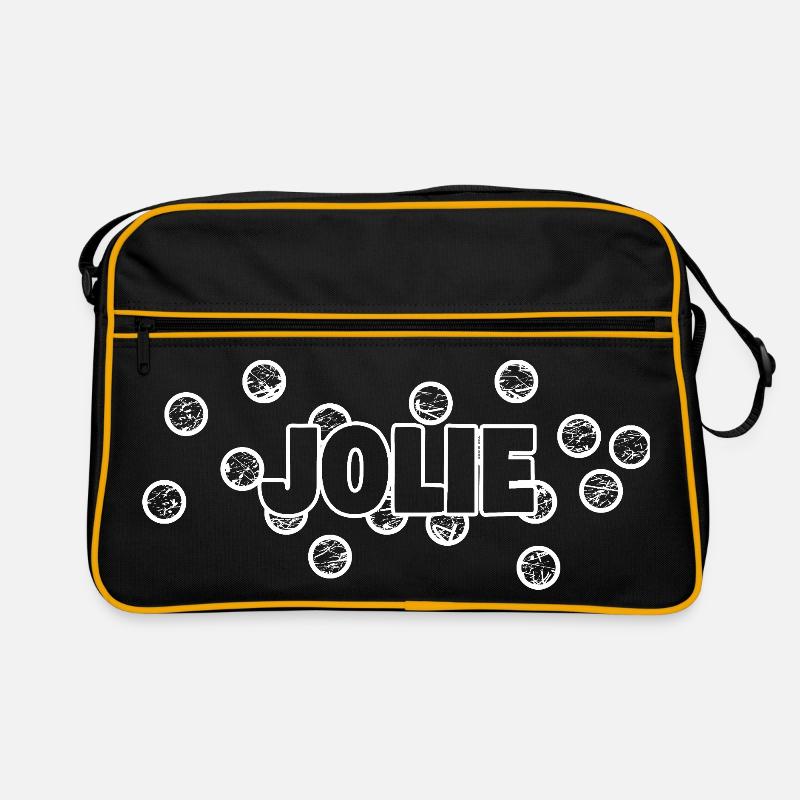 Jolie font with polka dot frame Retro Bag