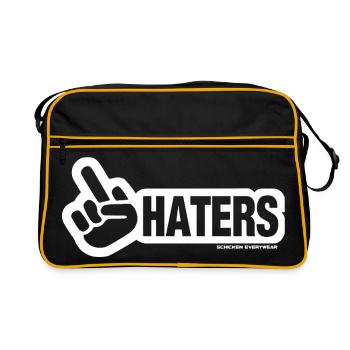 Haters Peace Sign Design - Retro Bag - black/gold - Front