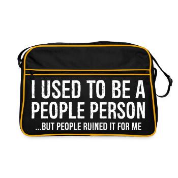 J’étais une personne sociable - Sac Retro - noir/or - Devant