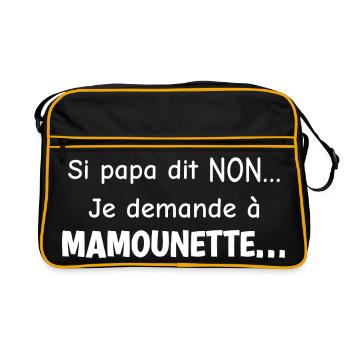 Mamounette Complice - Humour Maman - Sac Retro - noir/or - Devant