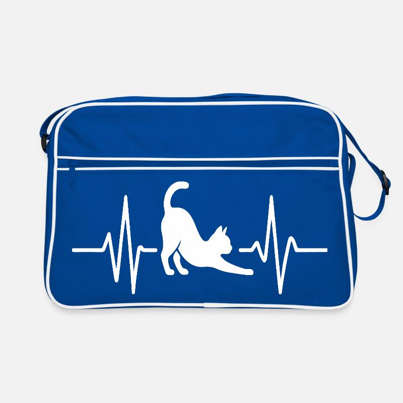 Katze Stretch Herzschlag Retro Tasche