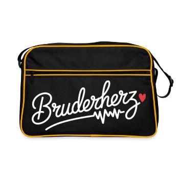 Brother Heart Brothers Big Bro Saying Little Brother - Retro Bag - black/gold - Front