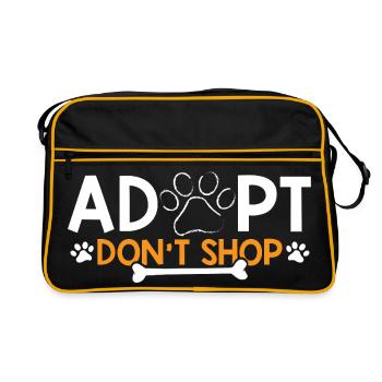 Adopt - Don't shop für Tierliebhaber - Retro Tasche - Schwarz/Gold - Vorne