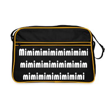 Mimi Typografie Muster Pattern - Retro Tasche - Schwarz/Gold - Vorne
