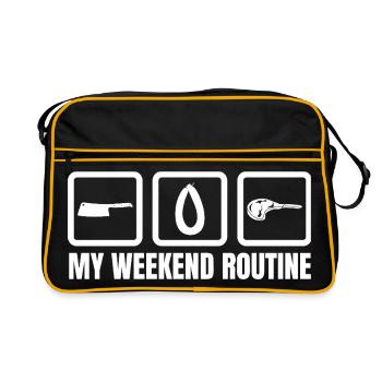 Routine du week-end chez le boucher - Sac Retro - noir/or - Devant