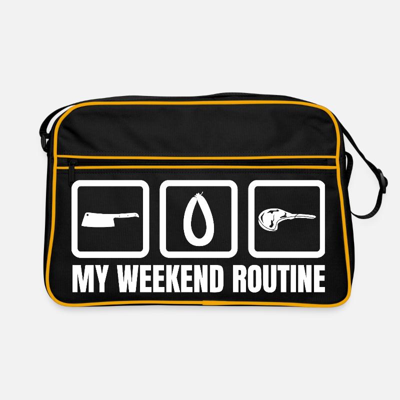 Metzger Wochenendroutine Retro Tasche
