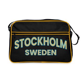 Stockholm – Sweden Text Design - Retro Bag - black/gold - Front