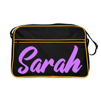 Nom de Sarah Police Imprimé - Sac Retro - noir/or - Devant