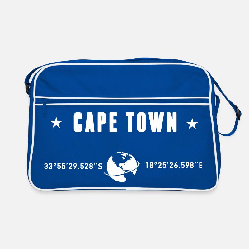 Cape Town Coordinates White Typography Retro Bag