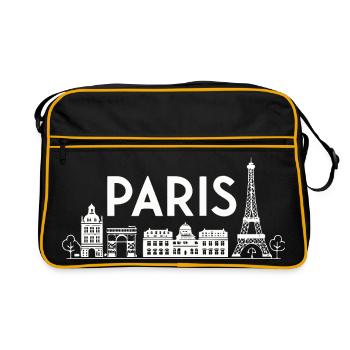 Silhouette Paris Ville Lumière - Sac Retro - noir/or - Devant