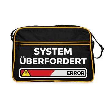 System überfordert Error - Retro Tasche - Schwarz/Gold - Vorne
