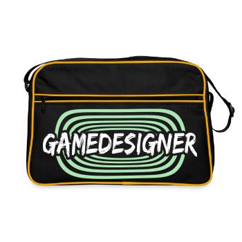 Game designer as a work colleague - Retro Bag - black/gold - Front
