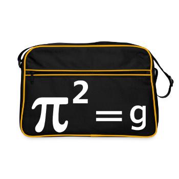 Lustiger Mathematik-Witz Wortspiel - Pi Witz pi Quadrat = g Mathematik - Retro Tasche - Schwarz/Gold - Vorne