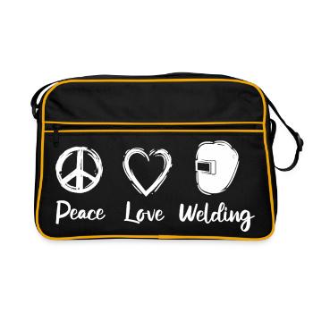 Peace Love Welding - Retro Bag - black/gold - Front