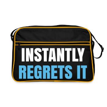 Instantly Regrets It - Retro Bag - black/gold - Front