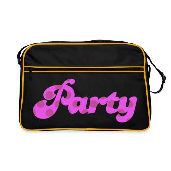 Party Punkte Dots Retro pink feiern Sixties Fun 60 - Retro Tasche - Schwarz/Gold - Vorne