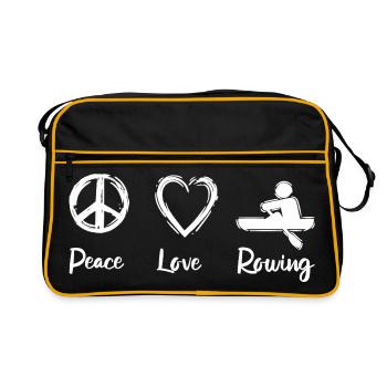 Peace Love Rowing - Retro Bag - black/gold - Front