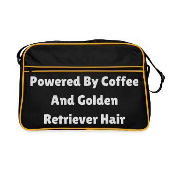 Coffee Fueled Golden Retriever Hair - Retro Bag - black/gold - Front