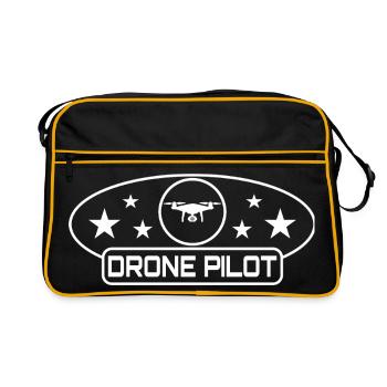 Drohnen Pilot FAQ Bevor du Fragst! - Retro Tasche - Schwarz/Gold - Vorne