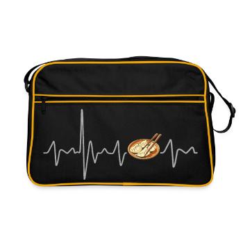Goyza mit Teigtasche Heartbeat Japan Souvenir - Retro Tasche - Schwarz/Gold - Vorne