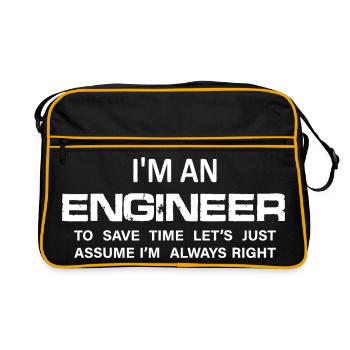 Engineer Always Right Time Saver Tee - Retro Bag - black/gold - Front