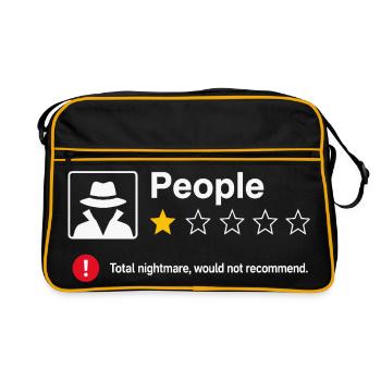 Critique 1 étoile de People Sarcasme drôle - Sac Retro - noir/or - Devant