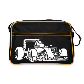 Formula Cars Racing Gifts Driver Team Kids Him - Retro Bag - black/gold - Front