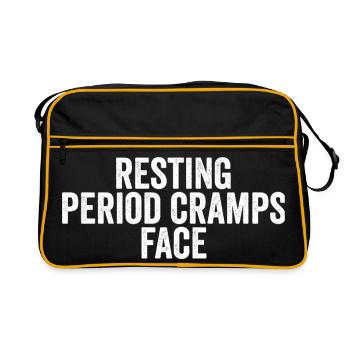 Douleur menstruelle au repos – expressions faciales amusantes - Sac Retro - noir/or - Devant