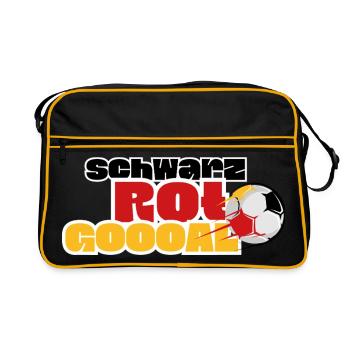 Schwarz Rot Goal - Retro Tasche - Schwarz/Gold - Vorne