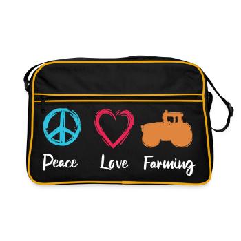 Agriculture Paix Amour - Sac Retro - noir/or - Devant