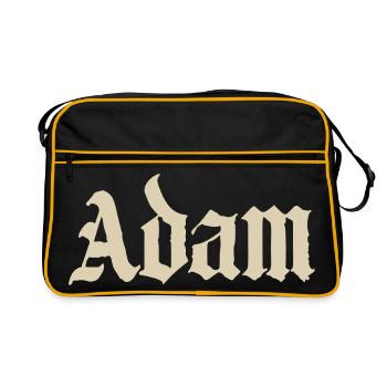 Adam Gothic Script Tee - Retro Bag - black/gold - Front