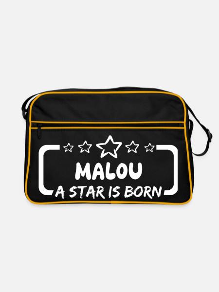 Gift for Malou - Retro Bag - black/gold - Front