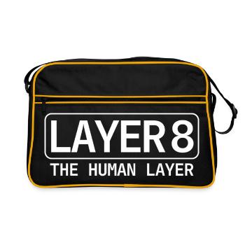 Layer 8 – The Human Layer IT Design - Retro Bag - black/gold - Front