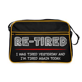 Conception typographique drôle re-tirée - Sac Retro - noir/or - Devant
