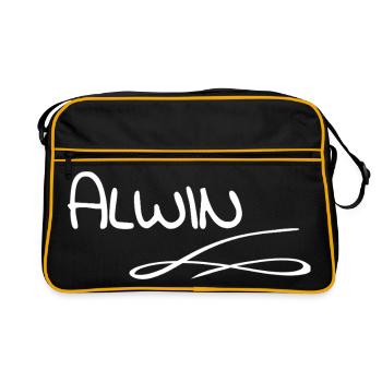 Gift for Alwin - Retro Bag - black/gold - Front
