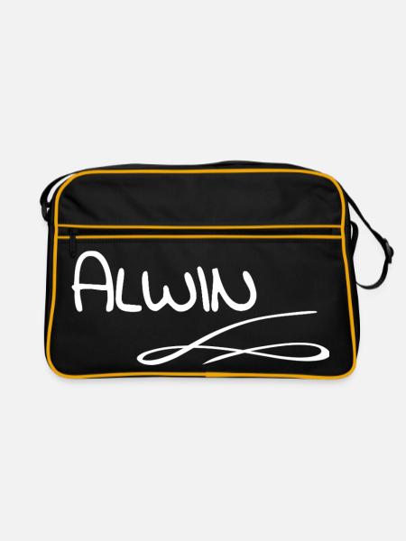 Cadeau pour Alwin - Sac Retro - noir/or - Devant