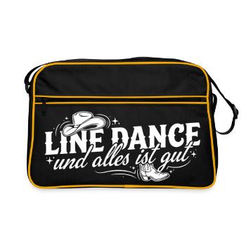 Line Dance Alles Ist Gut - Retro Tasche - Schwarz/Gold - Vorne