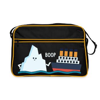 Titanic Drôle Titanic berg Boop Parodie pour garçons - Sac Retro - noir/or - Devant