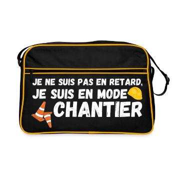 Je suis en mode chantier - Sac Retro - noir/or - Devant