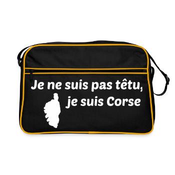 Je ne suis pas têtu, je suis corse - Sac Retro - noir/or - Devant