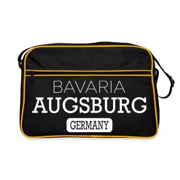 Augsburg Bayern Geschenk - Retro Tasche - Schwarz/Gold - Vorne