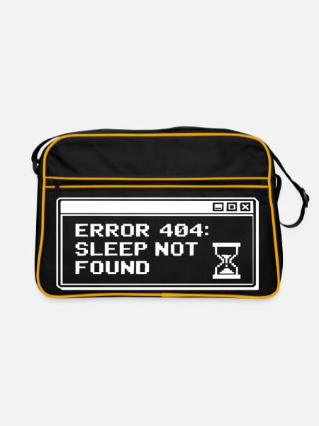 404 Sleep Not Found Pixel - Retro Bag - black/gold - Front