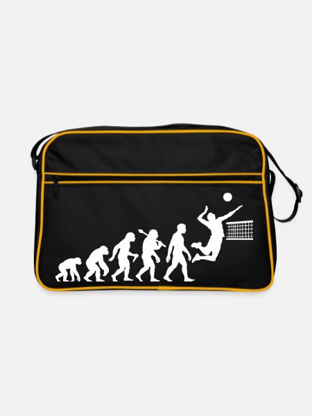 Volleyball Evolution für Vollyeballspieler - Retro Tasche - Schwarz/Gold