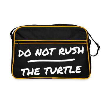 Schildkroete Schildkroeten Panzer Terrarium Lustig - Retro Tasche - Schwarz/Gold - Vorne