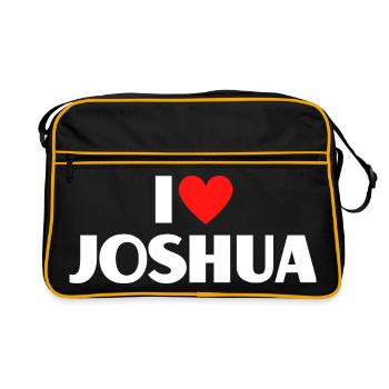 J'aime Joshua Red Heart Romantic Name Fan - Sac Retro - noir/or - Devant