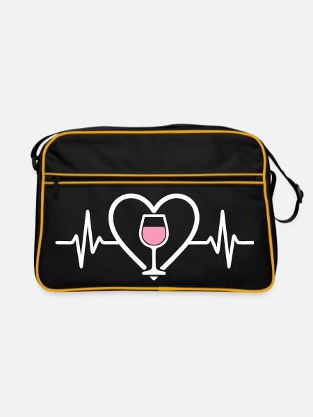 Heart + Rosé Wine – Passion Rosé - Retro Bag - black/gold - Front