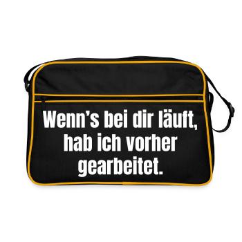 When It's Running Saying Black & White - Retro Bag - black/gold - Front