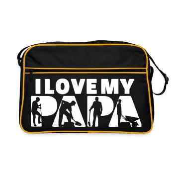Landarbeiter Papa Farm Landwirtschaftliches Leben - Retro Tasche - Schwarz/Gold - Vorne